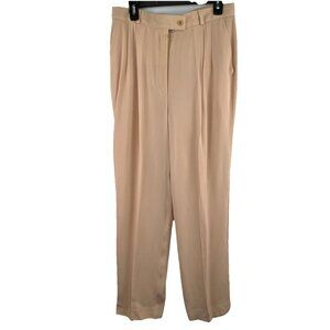 Bernard Zins Sz 14 Lined Trousers Blush Pink Wool Blend Made in France Saks